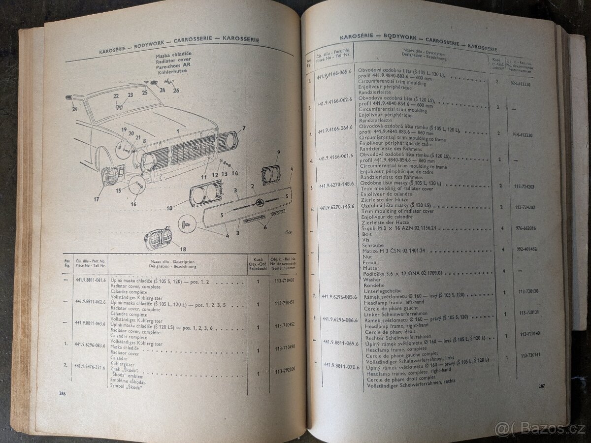 Kniha Seznam náhradních dílů Škoda 105S - 120 GLS - 3