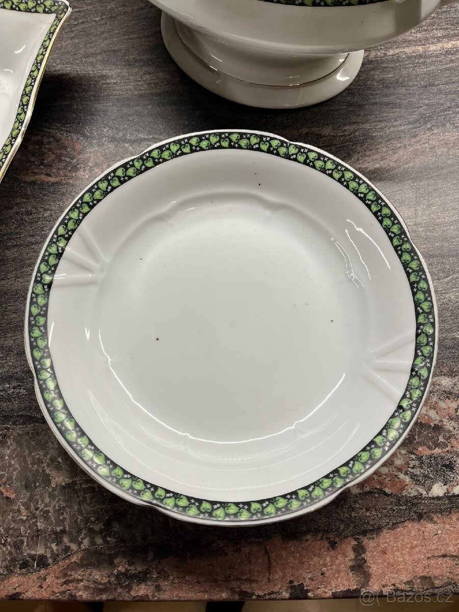 Servírovací sada se zeleným lemem - 3