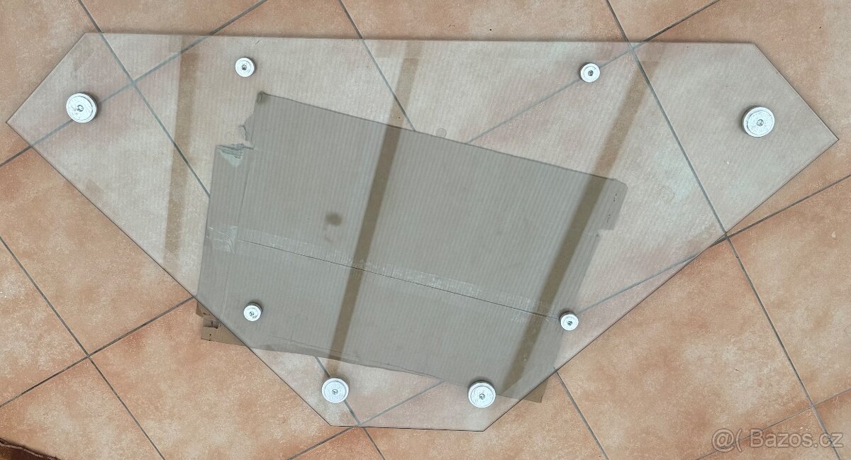 Skleněný konferenční stůl, 1cm tloušťka (těžký, bytelný stůl - 3