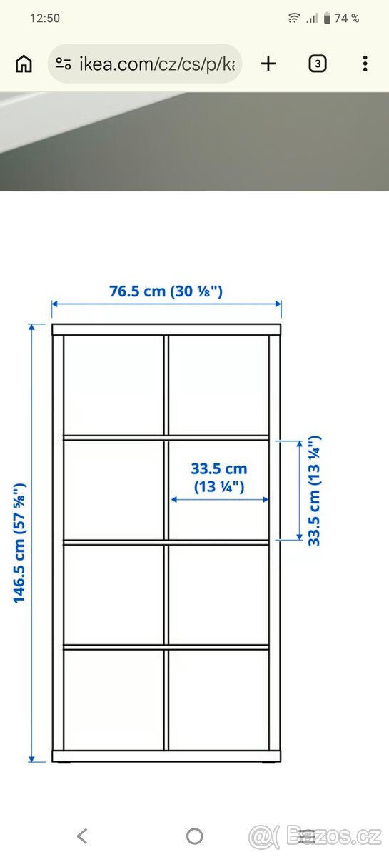 Regál Ikea Kallax šedý - 3