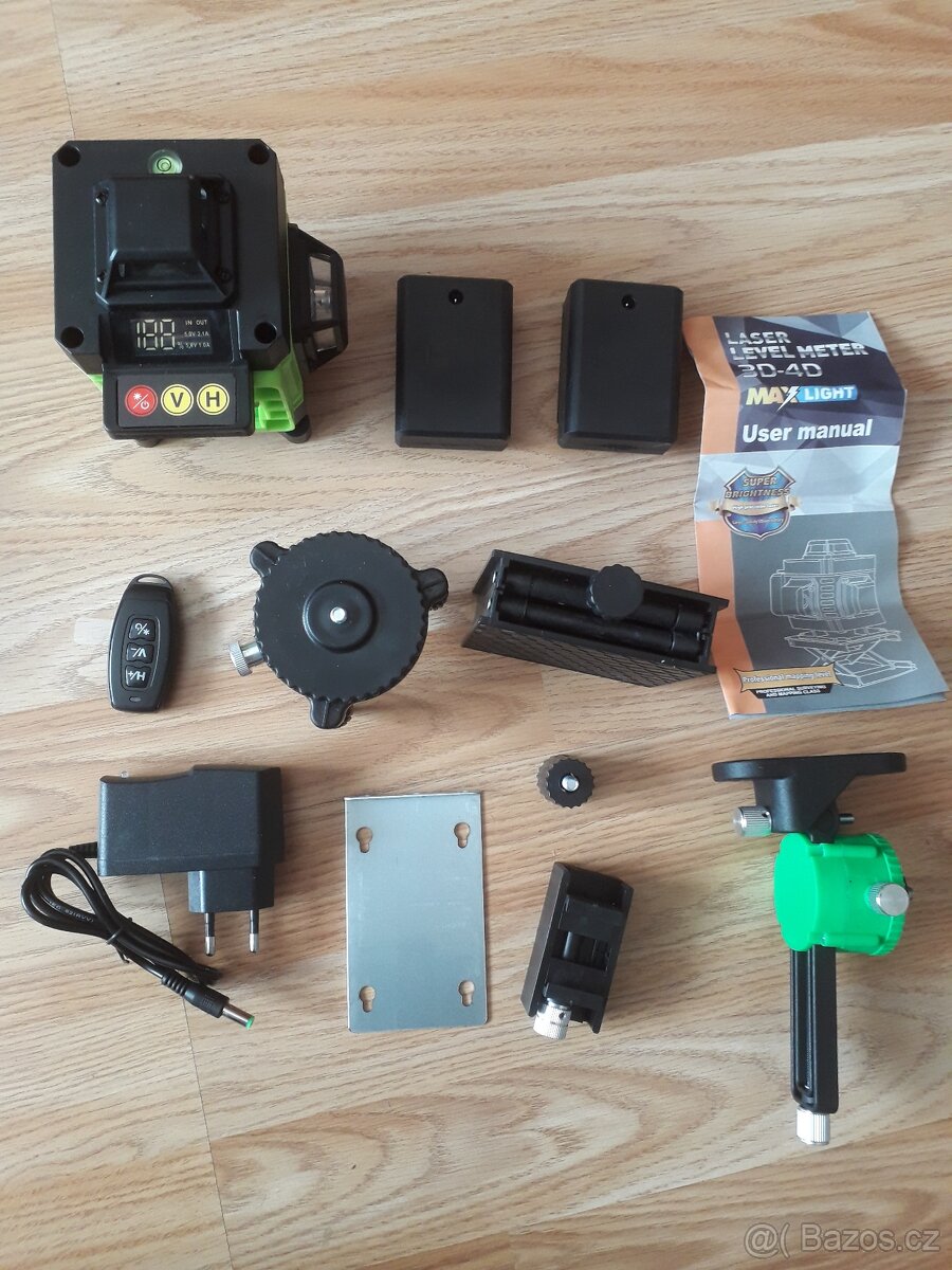 4D laser 16 linek , DO, 2 baterie, NOVÝ + stativ - 3