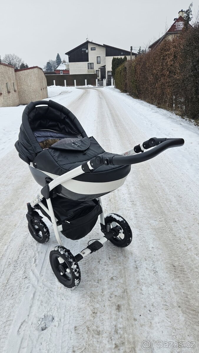 Kočárek koženka + carbon 3 v 1 - 3