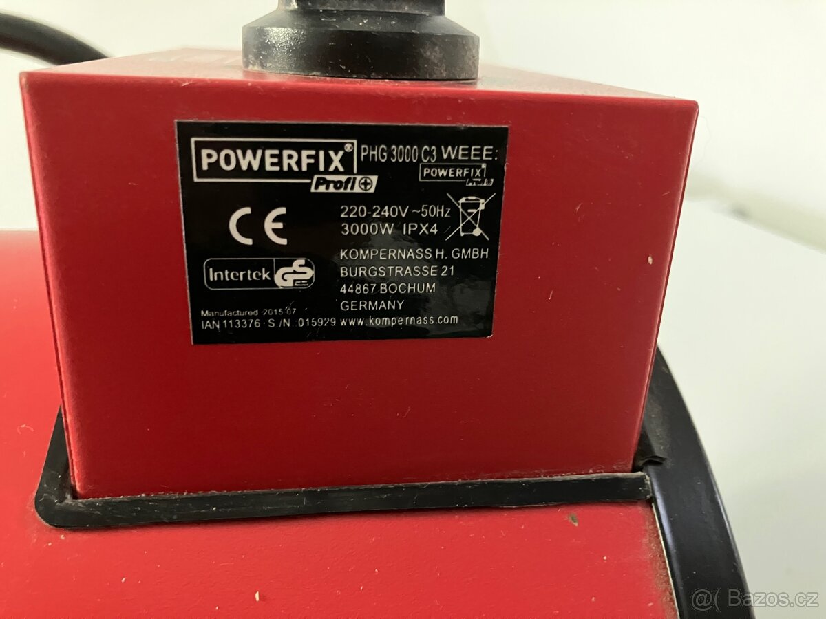 Elektrický horkovzdušný přímotop s ventilátorem 3000W - 3