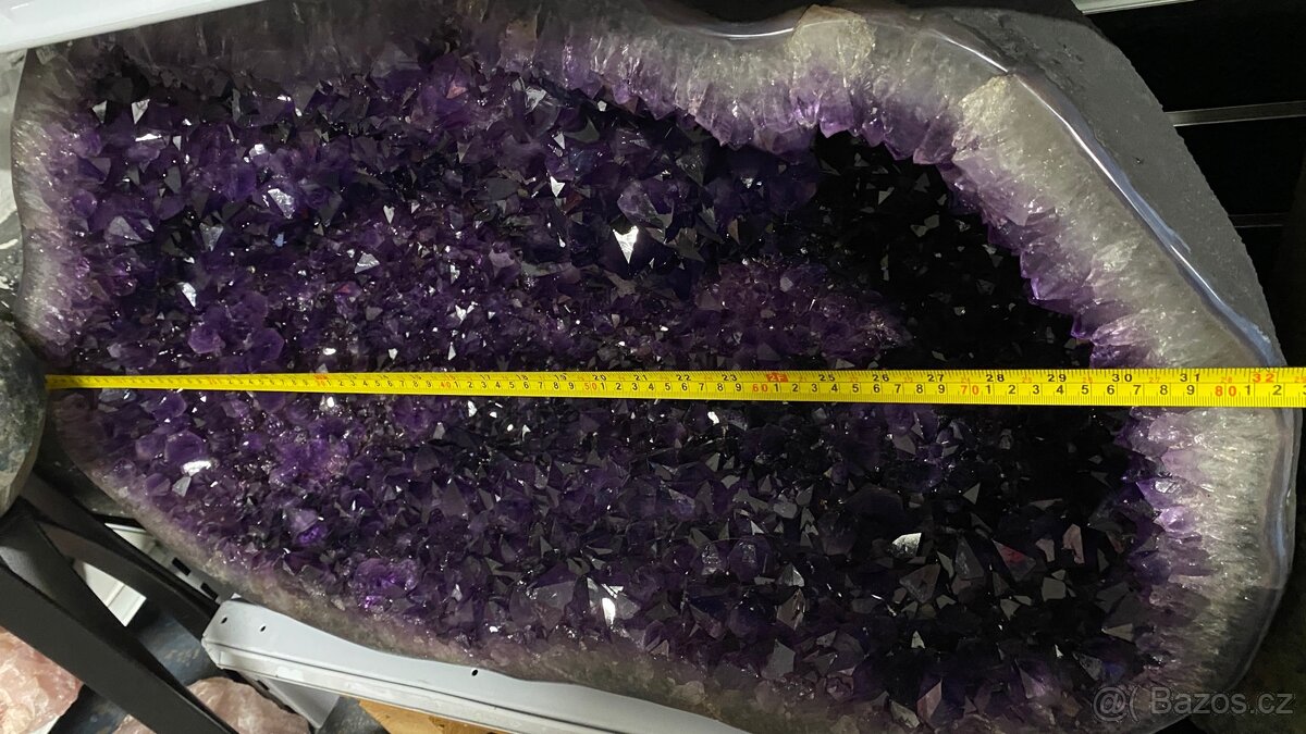Obří oválná ametystová geoda – cca 82 × 40 cm – luxusní kus - 3