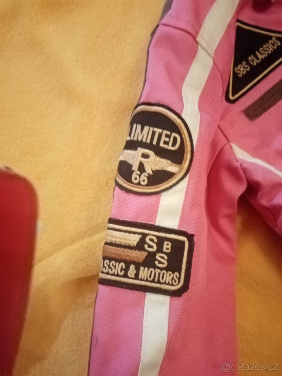 Dětská Motorkařská bunda růžová - 3