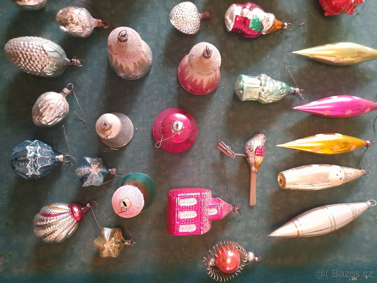 Staré vánoční ozdoby 61 kusů - 3