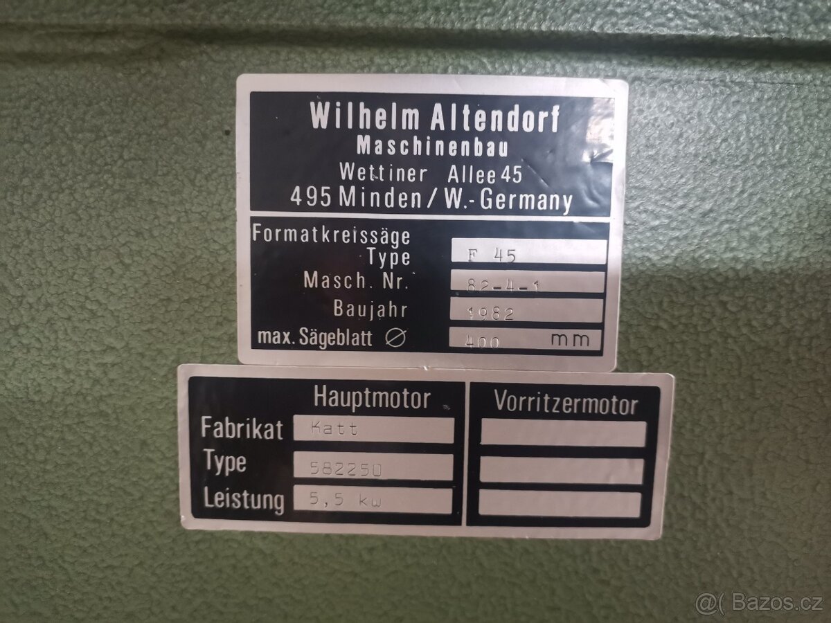 Formátovací pila Altendorf F45 - 3