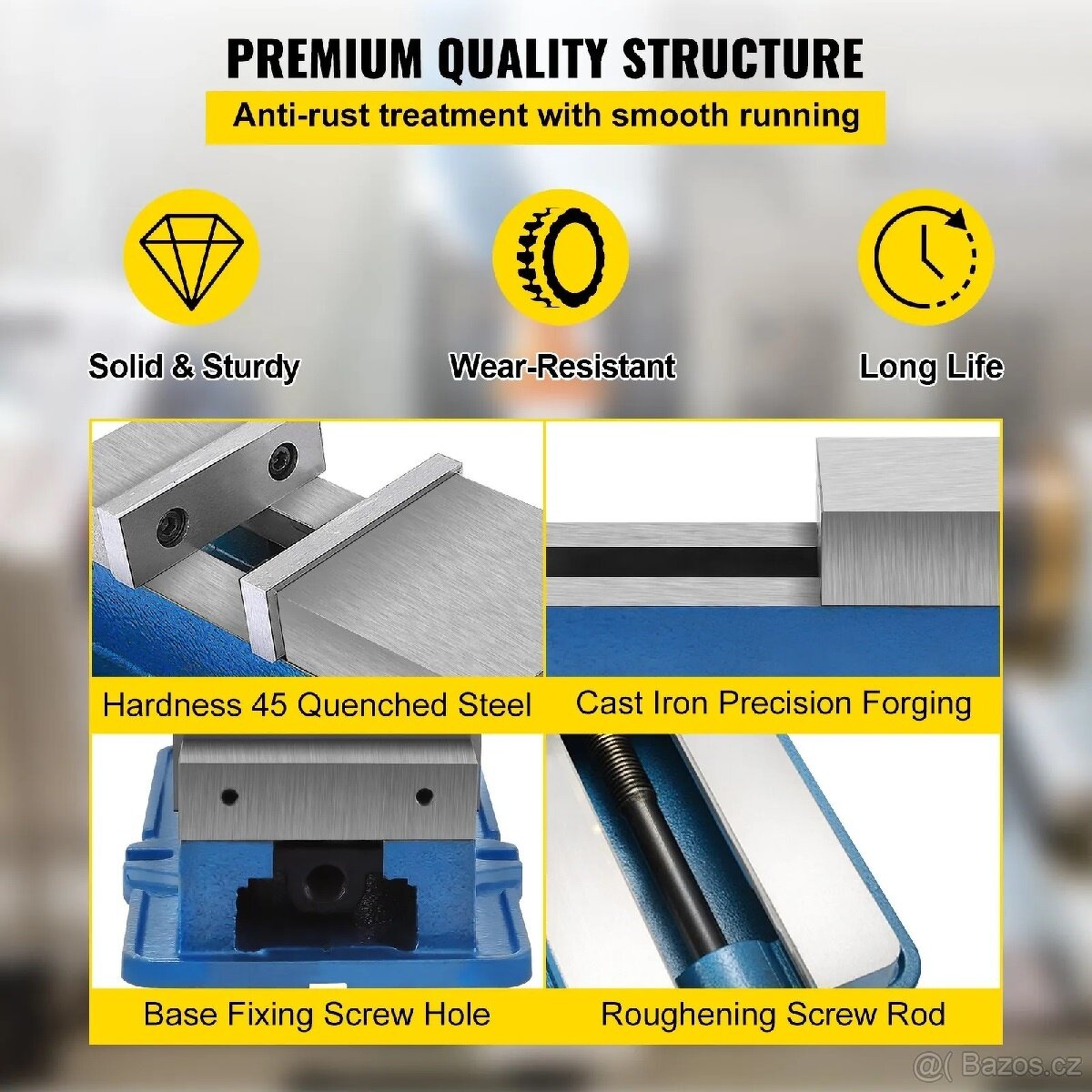 Neotočný frézovací svěrák s uzamykáním 160 mm - 3