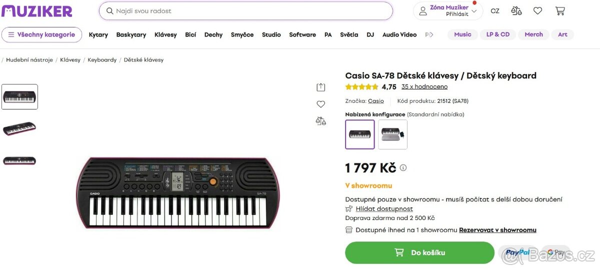 Klávesy Casio SA-78 - 3