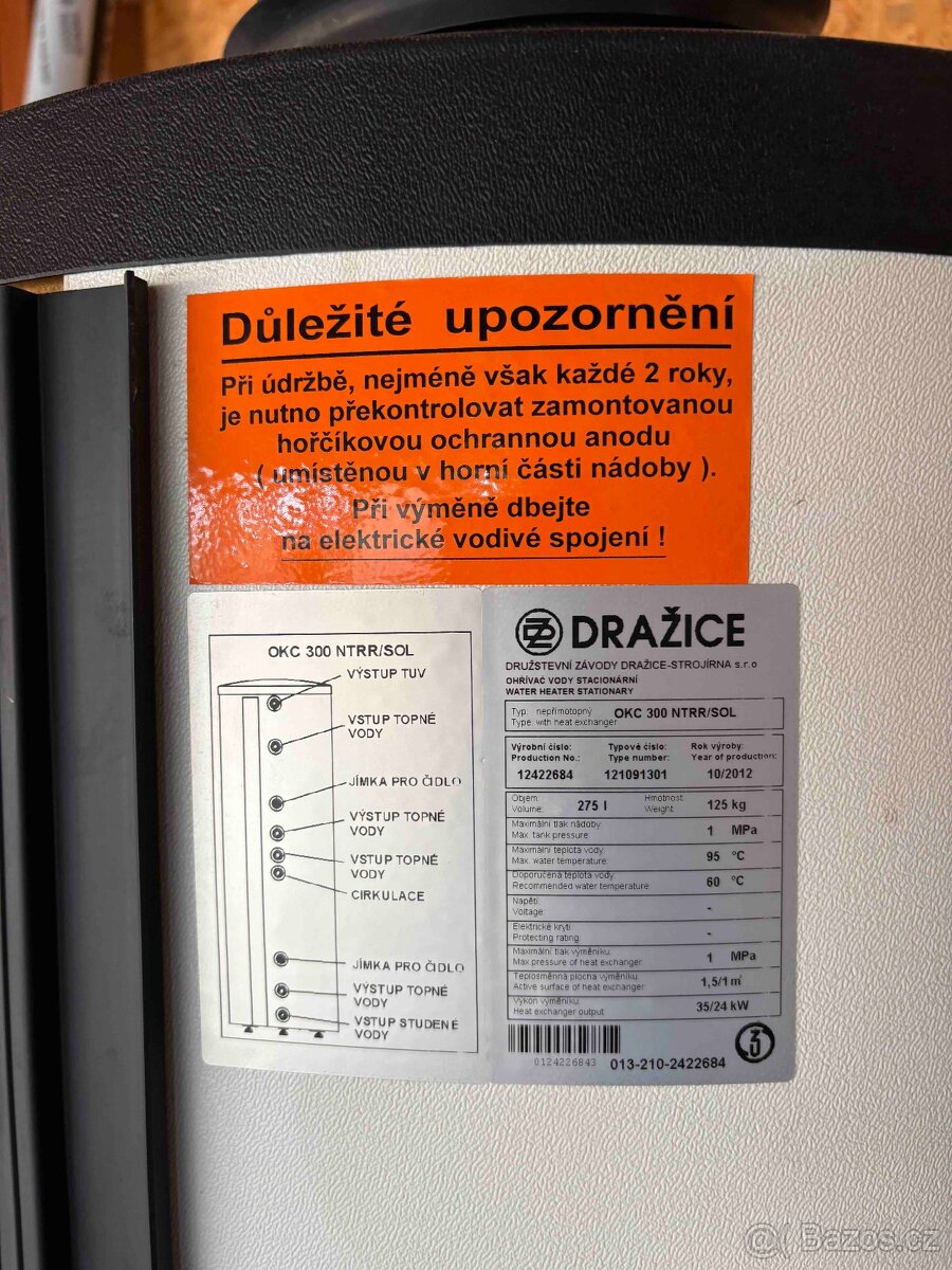 ohřívač vody OKC300NTRR-SOL - 3