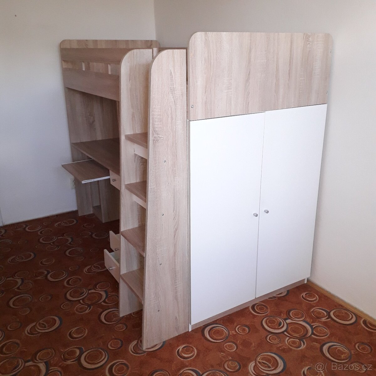 Patrová postel s psacím stolem a skříní - 3