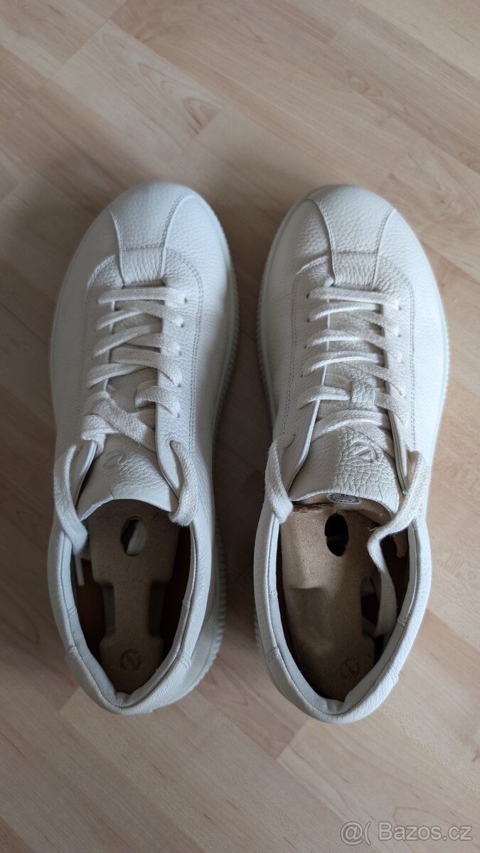 Pánské kožené tenisky ECCO soft zero, bílé, velikost 46 - 3