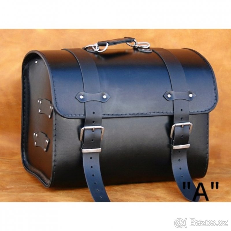 Kožený kufr - válec na chopper 38cm typ 02A,2B,2C - 3