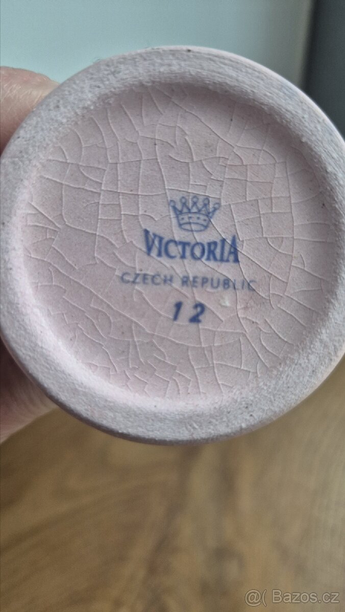 Růžová amfora s uchem - 18,5 cm - 3