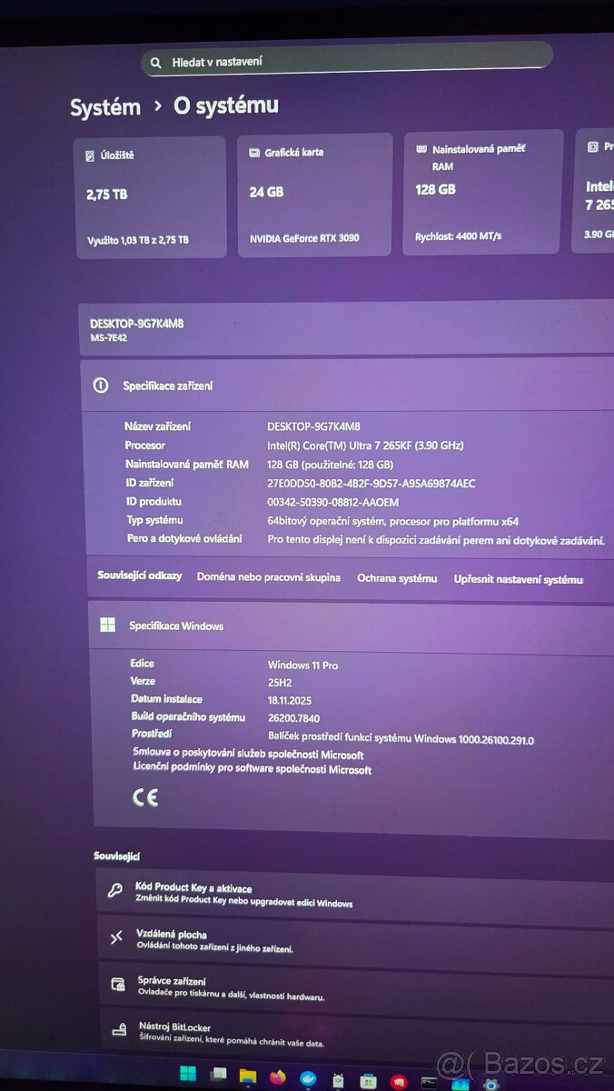 Extrémní AI / Workstation PC – 3× RTX 3090 | 128GB DDR5 | 2 - 3