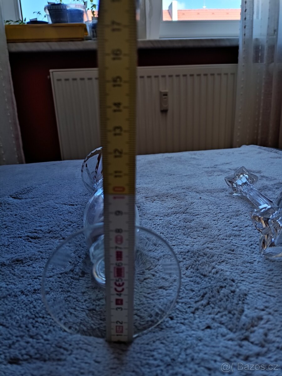 Svícen z těžkého skla, váza polobroušená. - 3