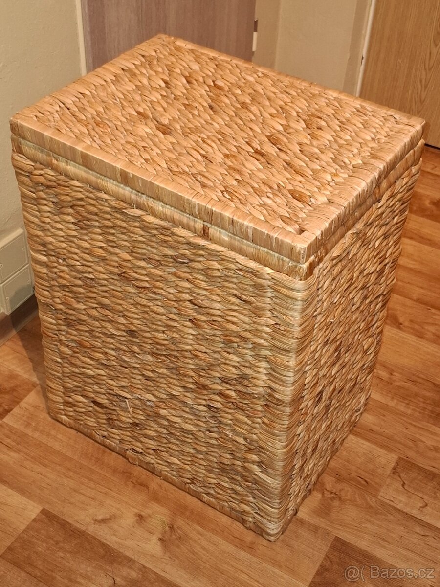 Koš na prádlo s víkem; pletený; 34x45x59cm - 3