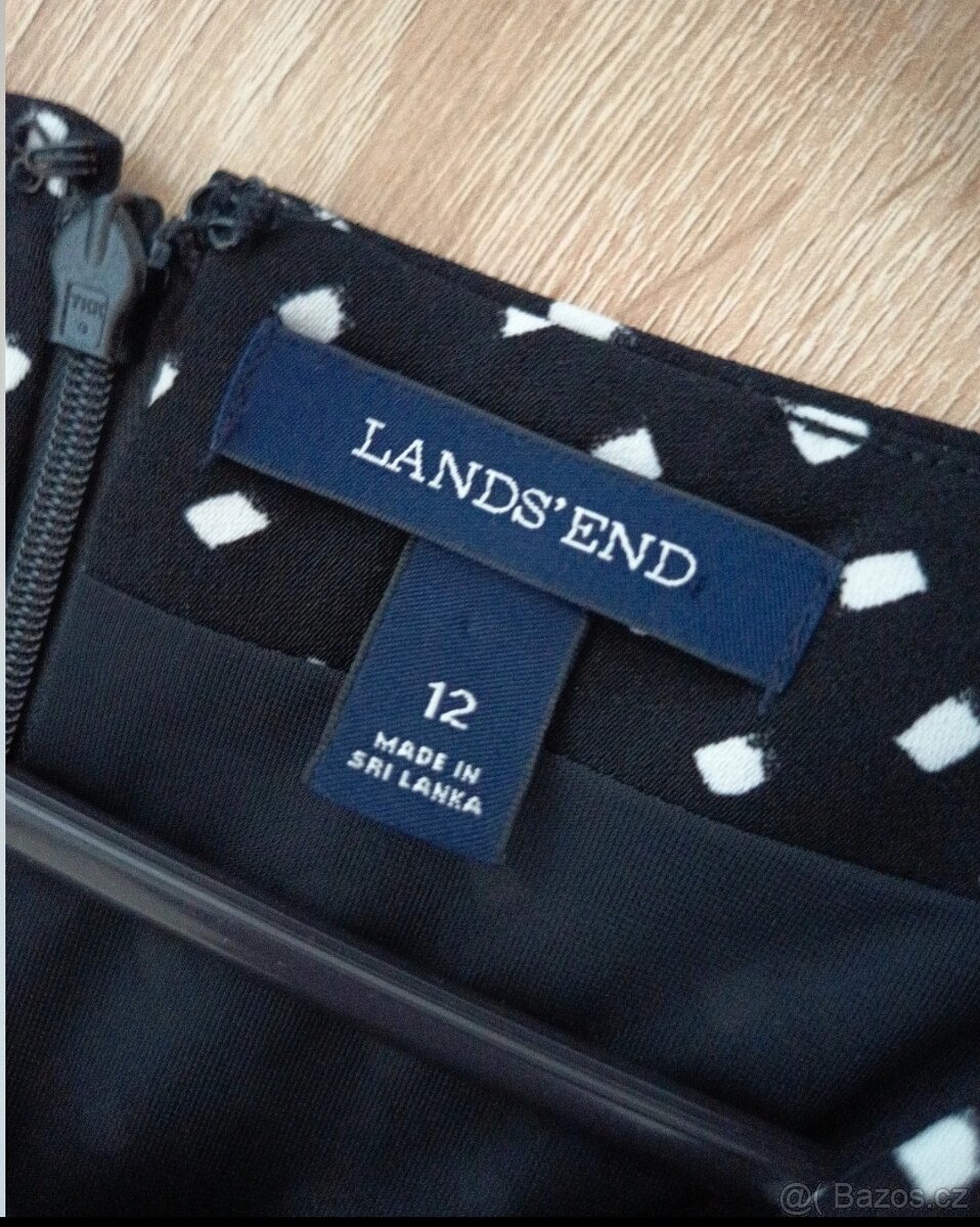 Černé šaty s bílým vzorem XL - 3