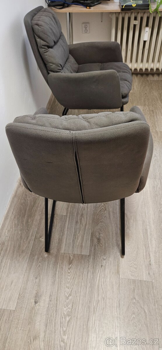 Čalouněná křesla – 2 ks, tmavě šedá - 3