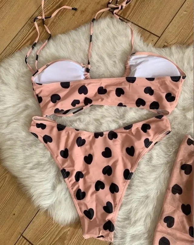 Nové dámské plavky se srdíčky a se sukýnkou M/L - 3