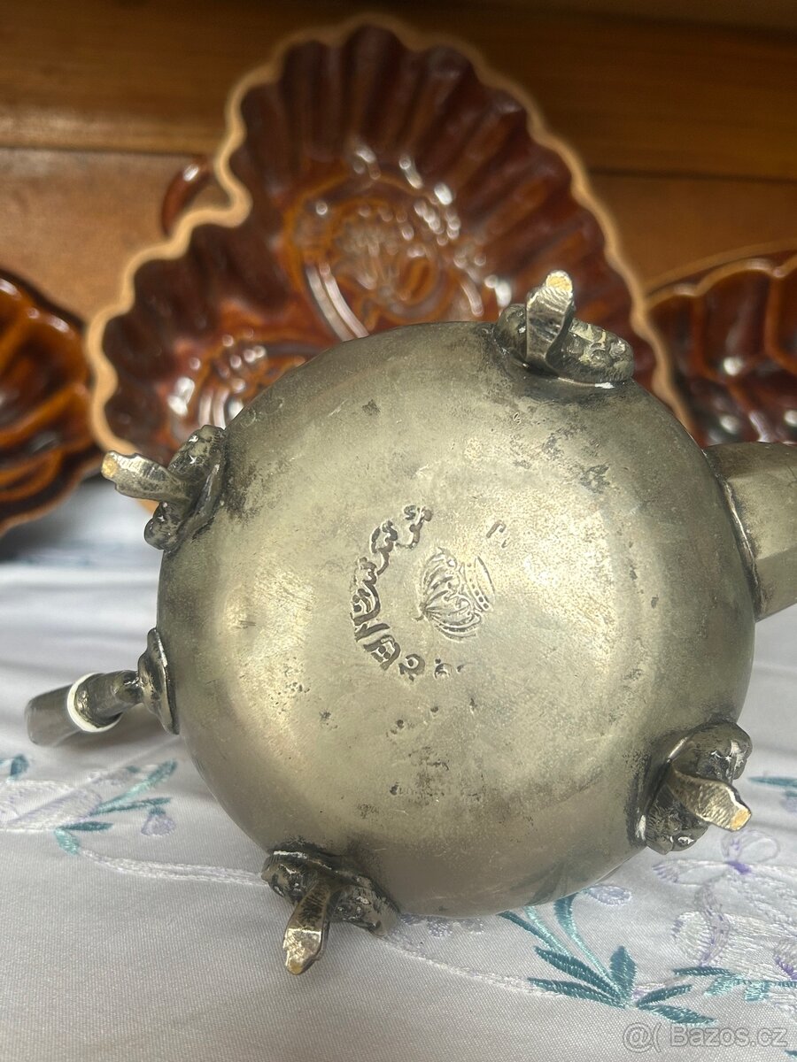 Vintage marocká postříbřená konvice na čaj - 3