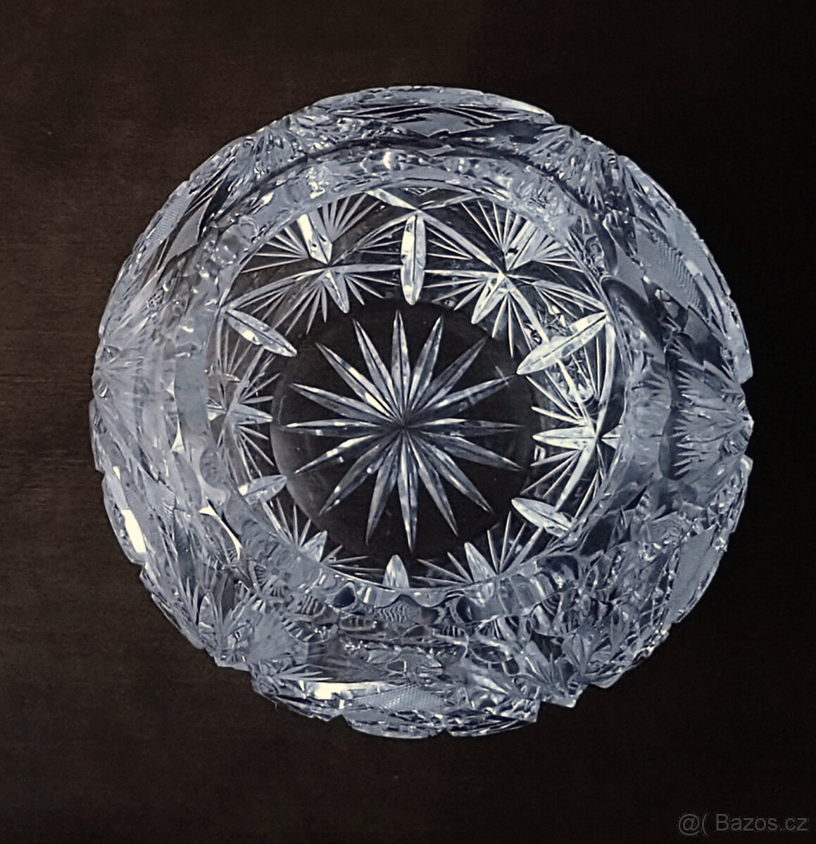 kulatá váza – broušený český křišťál (polobrus) - 3