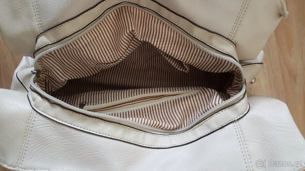 Smetanová kabelka s kytičkami - 3