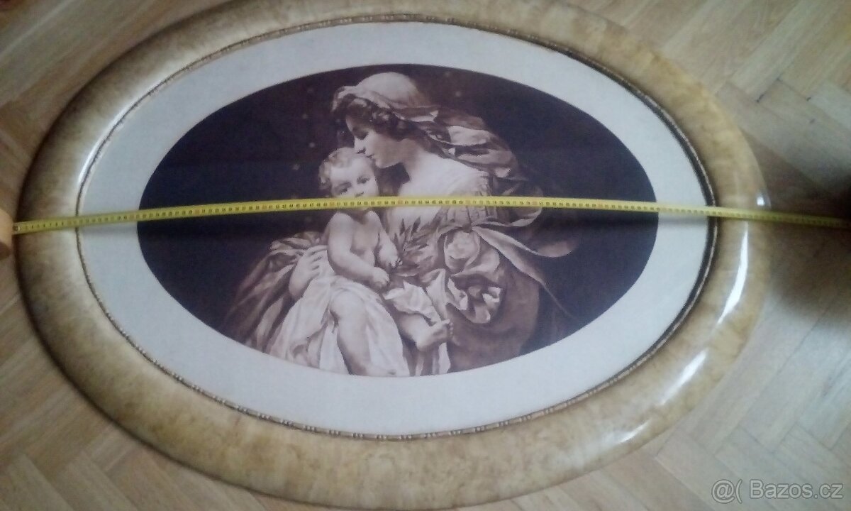 konferenční retro stůl,židle, obraz - matka s děťátkem - 3