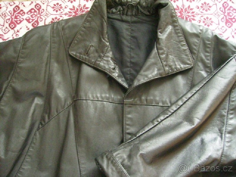 Dámská černá kožená bunda - 3