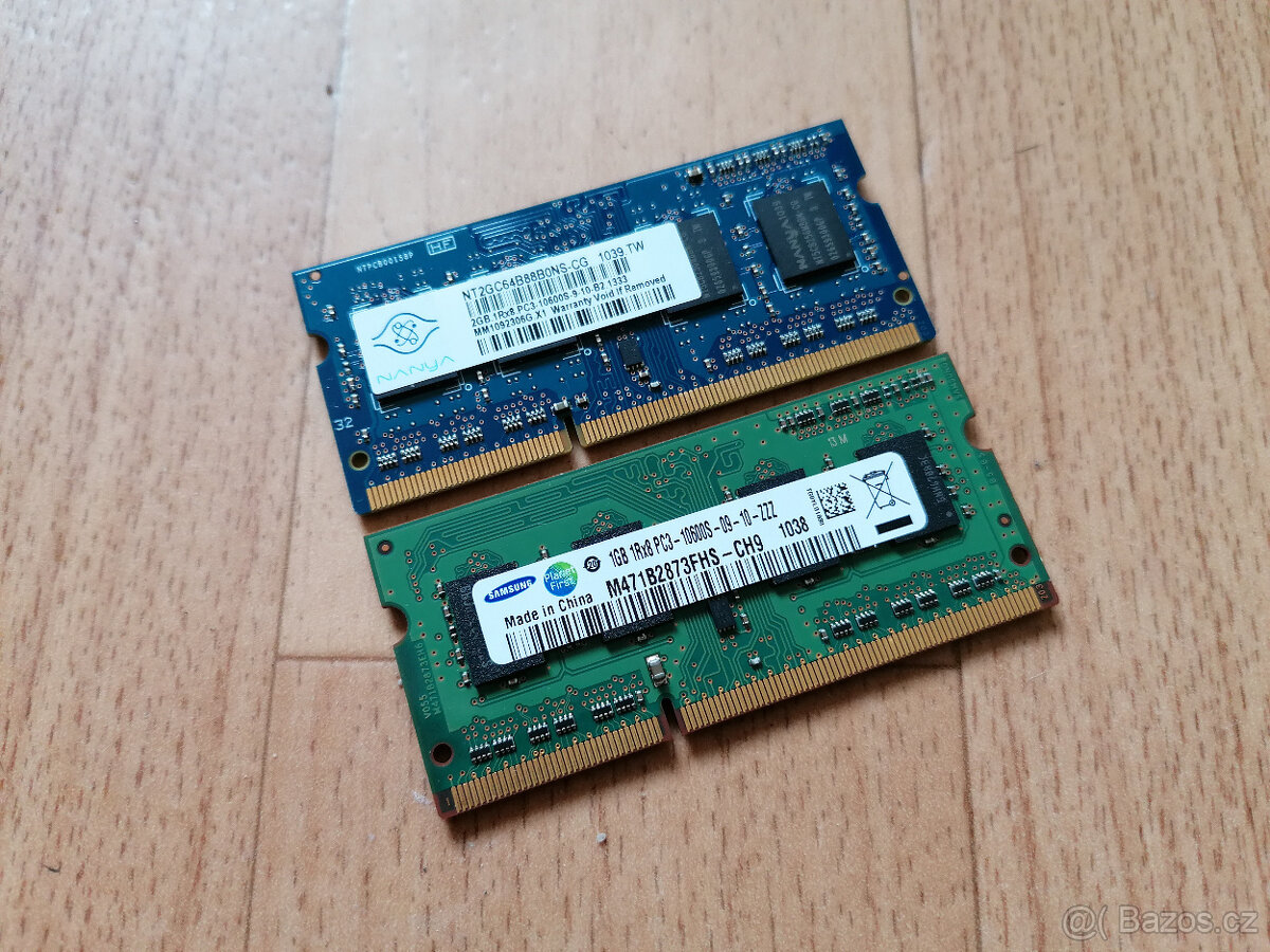3GB DDR3 operační paměť RAM pro notebook notebooky - 3