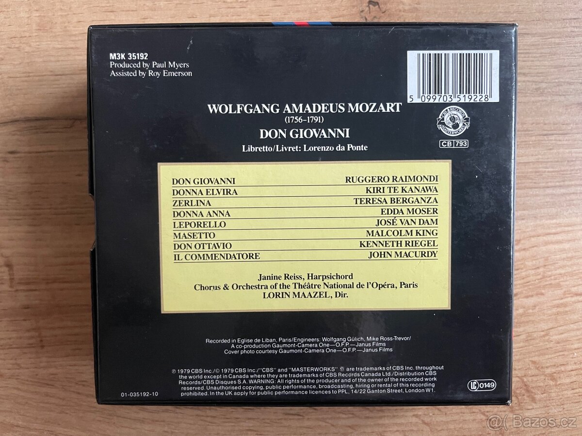 CD – Mozart, Don Giovanni (Maazel,Raimondi,Te Kanawa) 3CD - 3