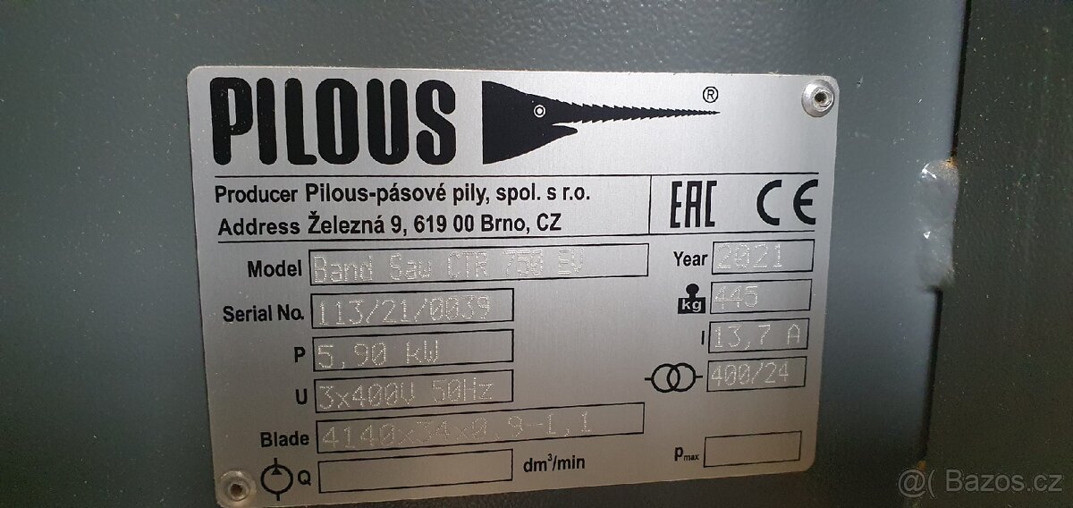 Kmenová pásová pila PILOUS CTR 750 EV - 3