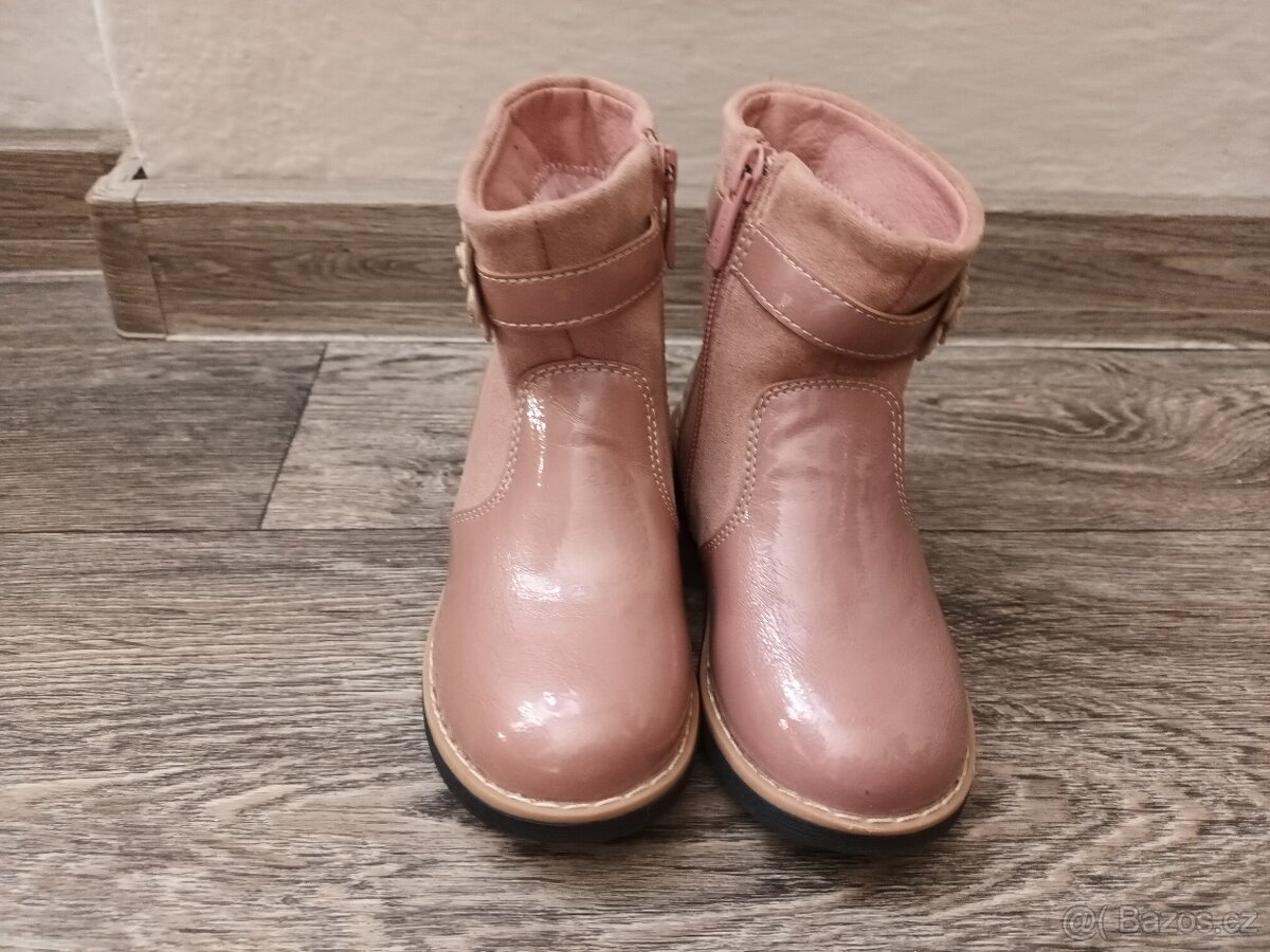 Nové, nenošené růžové dětské polobotky, vel. 26 - 3