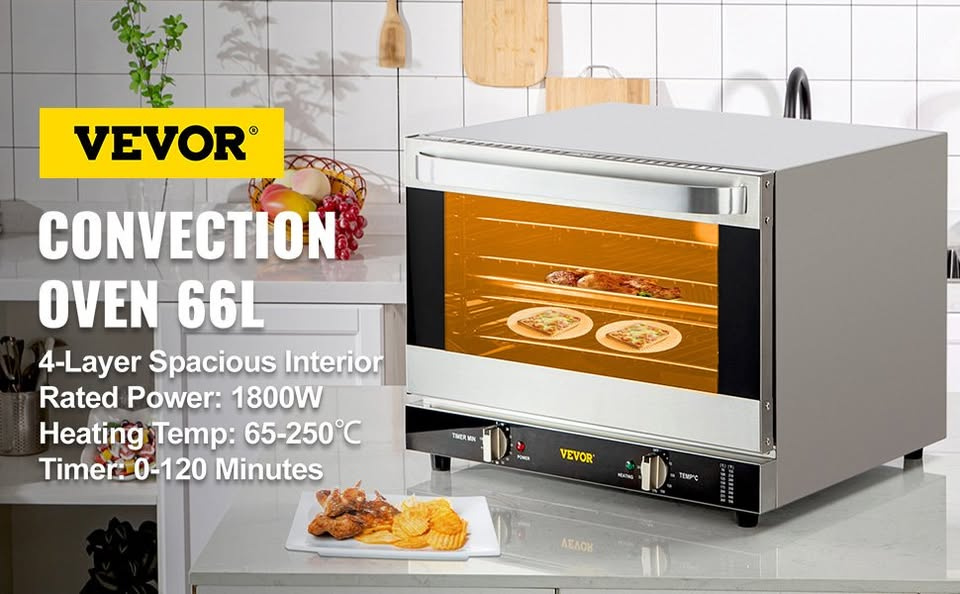 Komerční horkovzdušná trouba 66L/1800W - 3