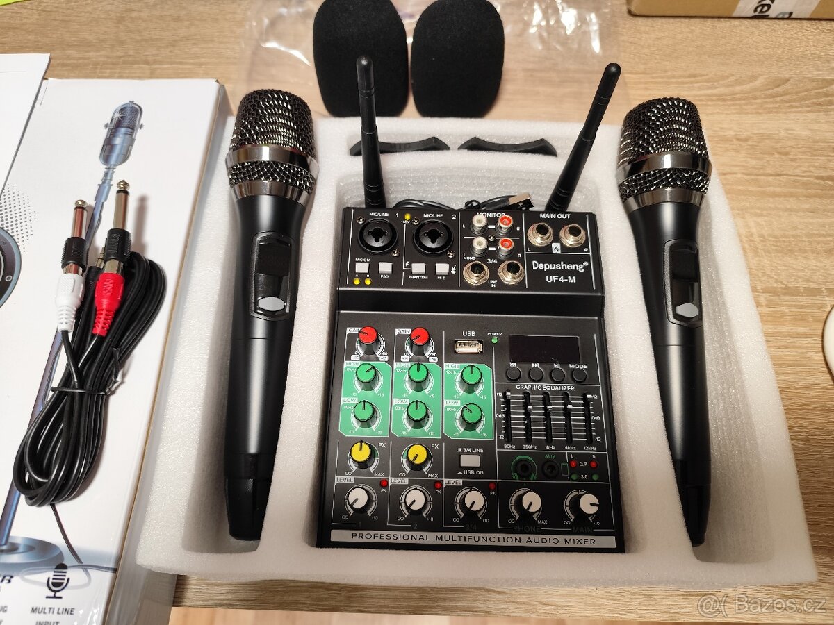 Prodám koncový zesilovač 2x200w+malý mixpult s BT, USB - 3