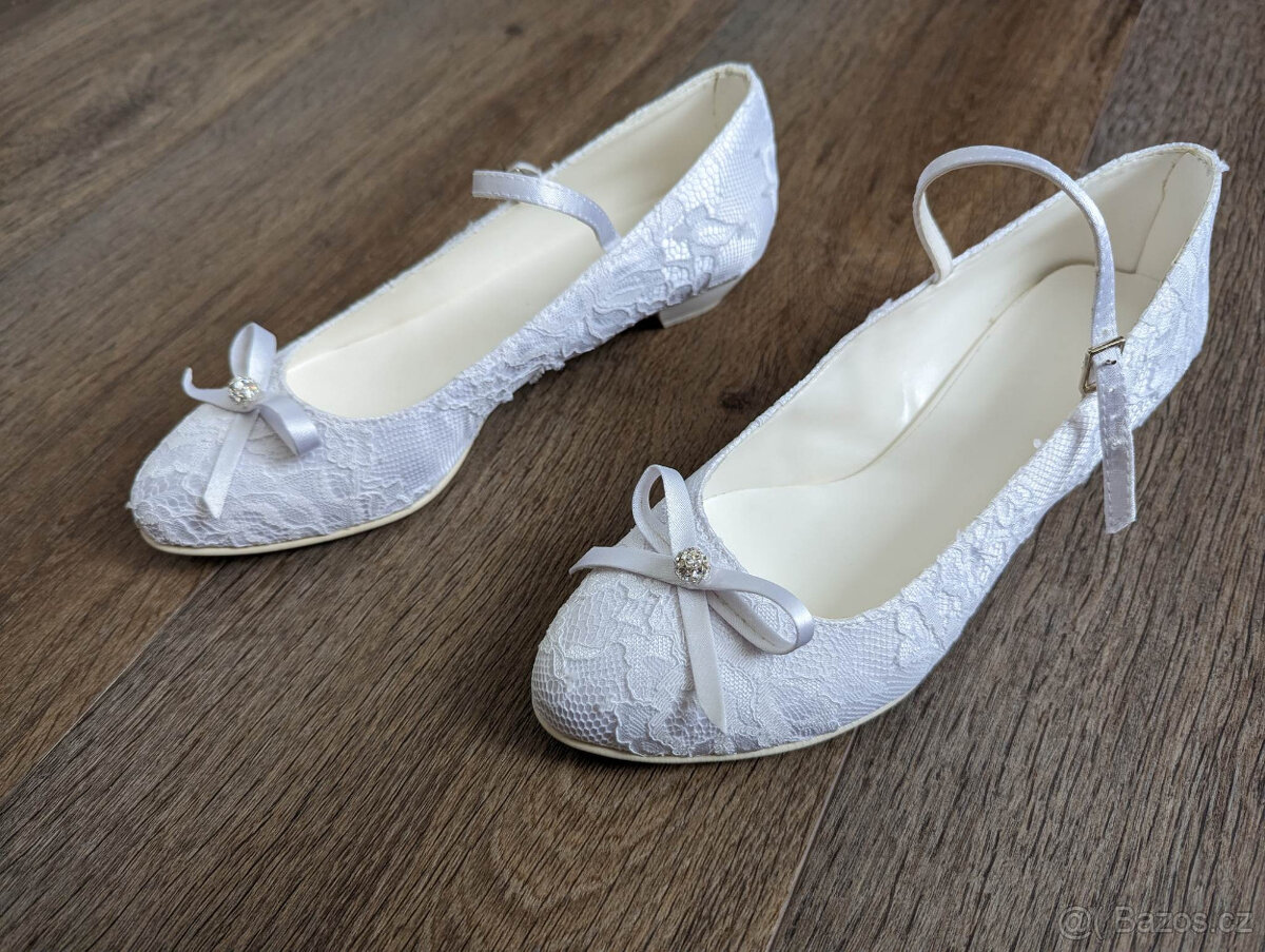 Dámské svatební střevíčky, vel. 39, vn. stélka 25,5 cm, nové - 3