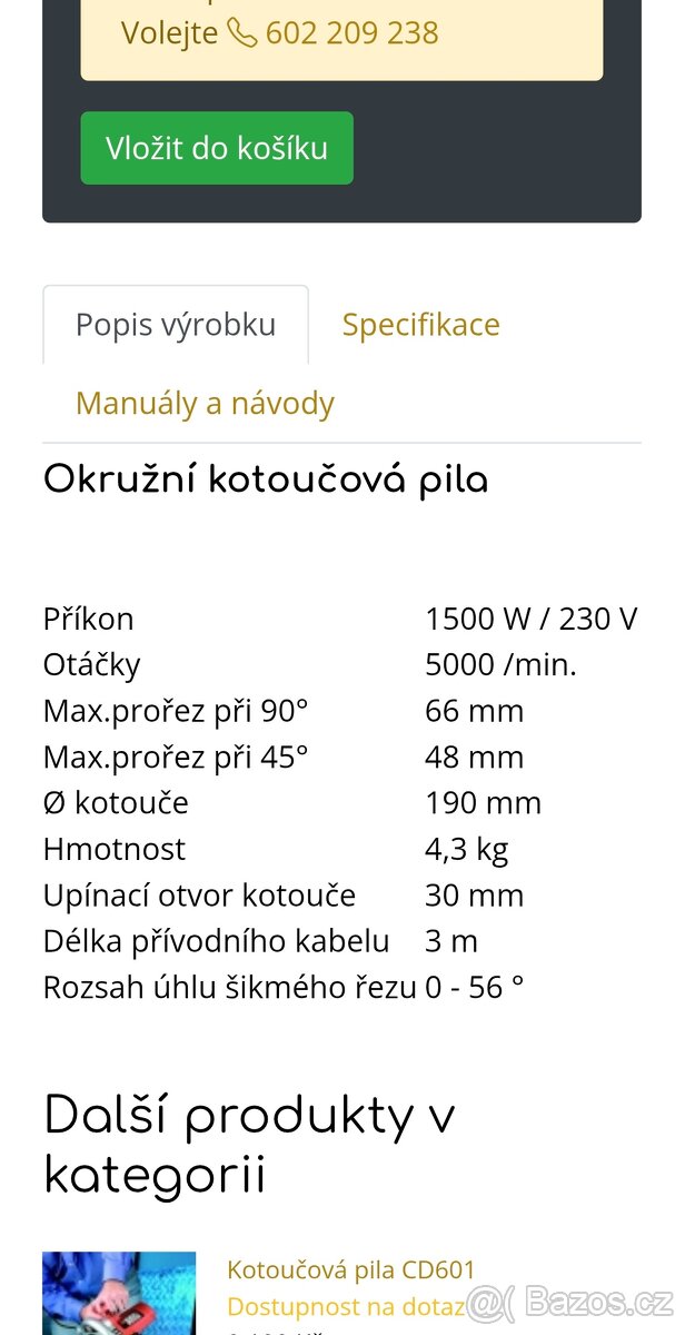 Okružni pila, mafl Worx WU433 - 3