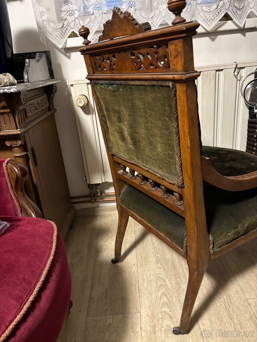 Starožitný křeslo histrizmus - 3