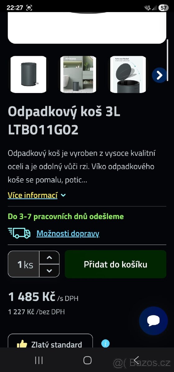 NOVÝ ODPADKOVÝ KOŠ 3 L - 3