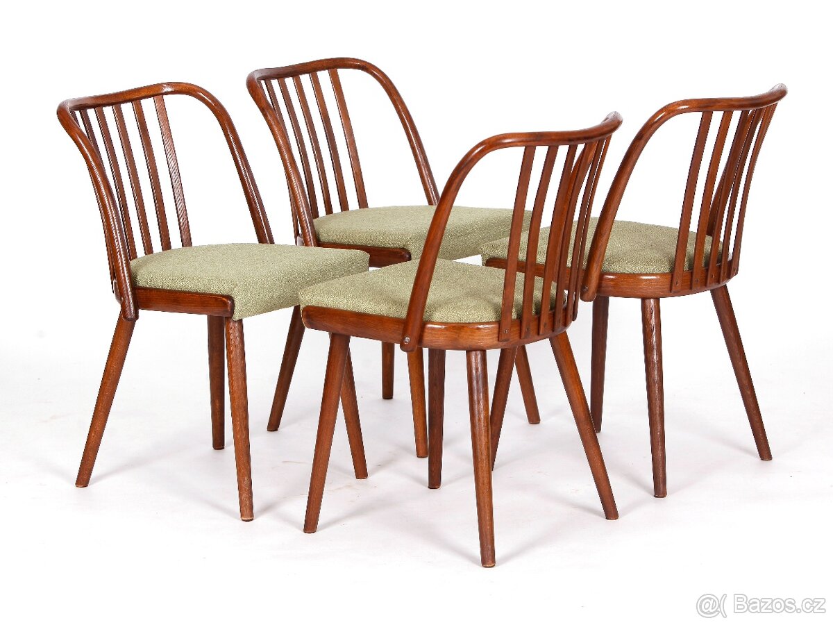 A. Šuman, přečalouněné jídelní židle TON 4 kusy. - 3