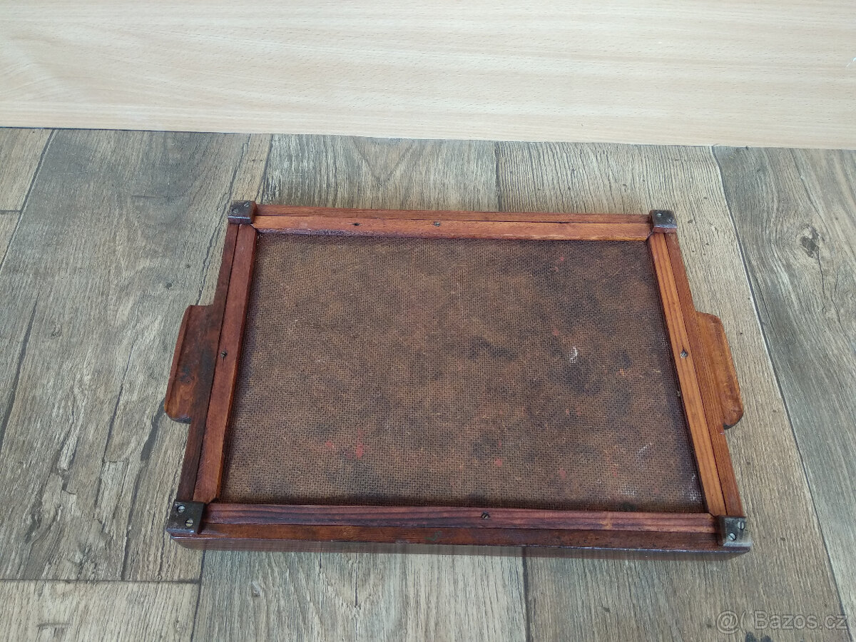 Prodám retro dřevěný tác s ručně malovaným obrazem - 3