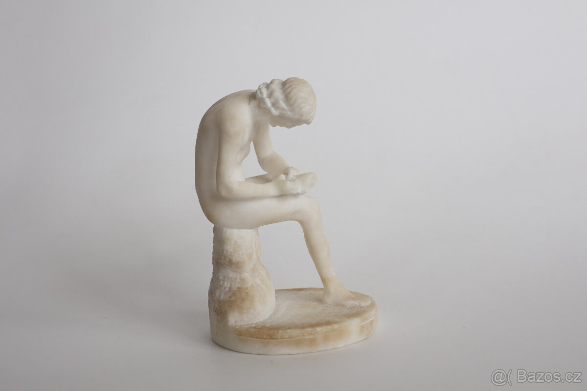 socha soška Chlapec s trnem alabastr akt antika - 3