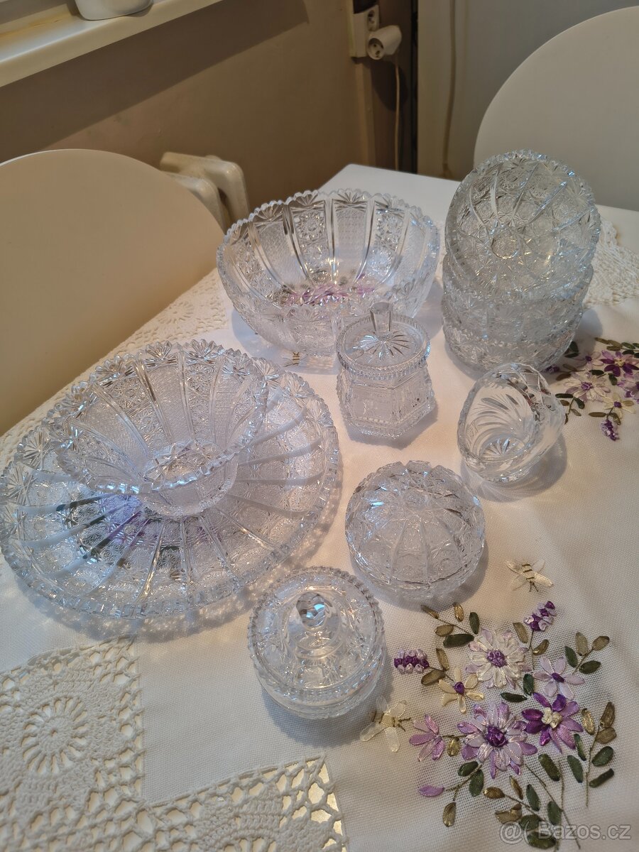 České broušené sklo - sada 10 kusů - 3