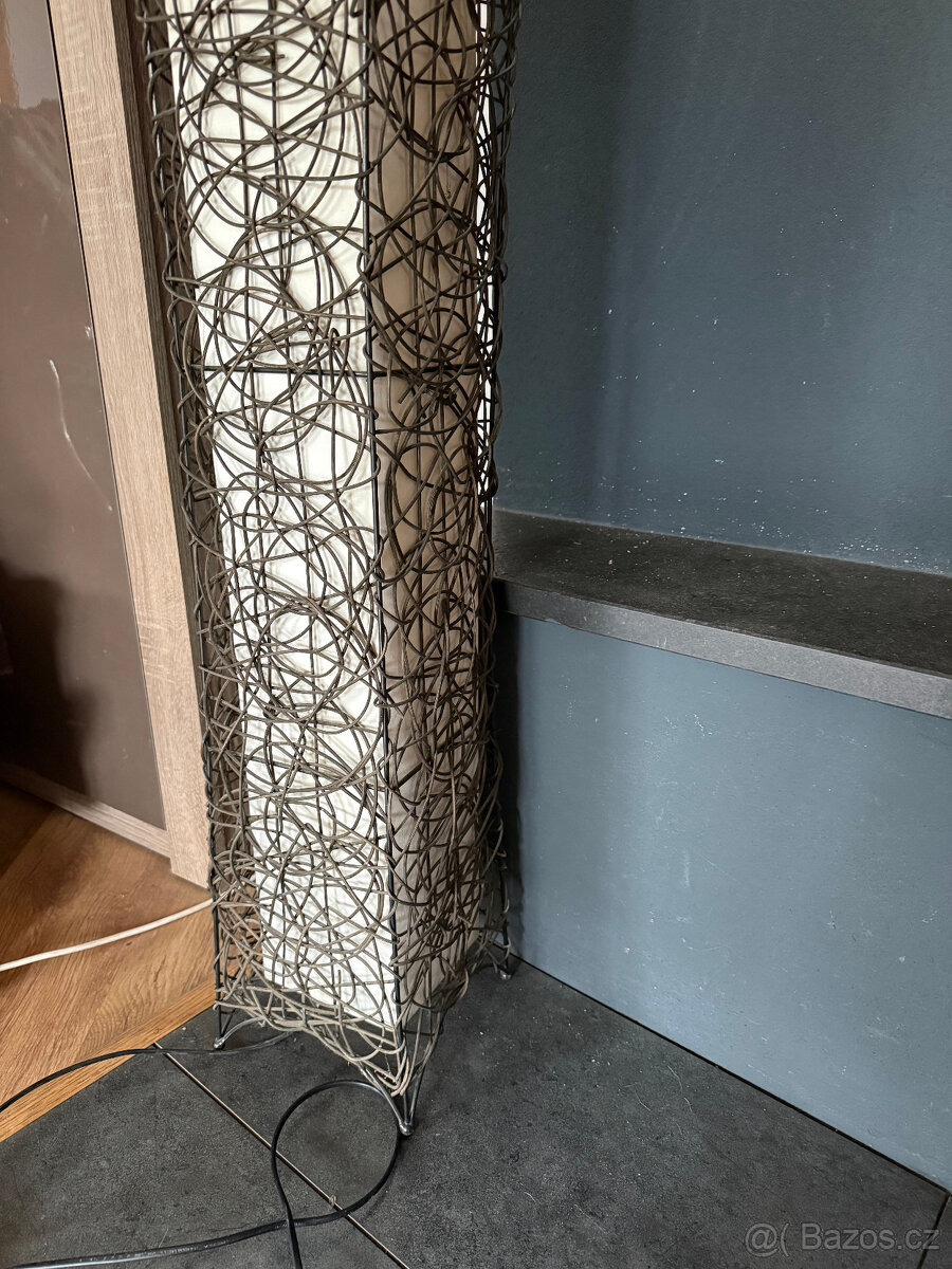 Designová stojací lampa DECO ratanová - 3