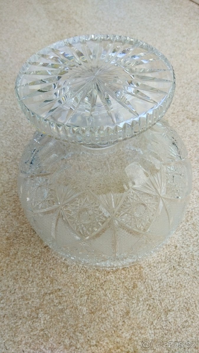Broušená mísa na nožce Bohemia Crystal - 3