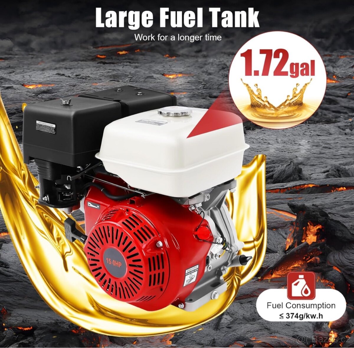 15HP 420CC benzínový 4T průmyslový benzínový motor - 3