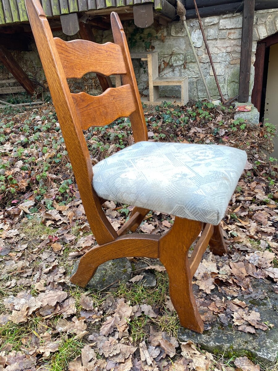 Stůl masiv + 4 ks židli rustikální - 3