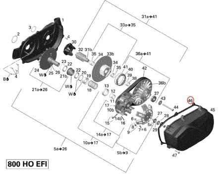 Can-Am gumové těsnění var. krytu (GASKET) - 3