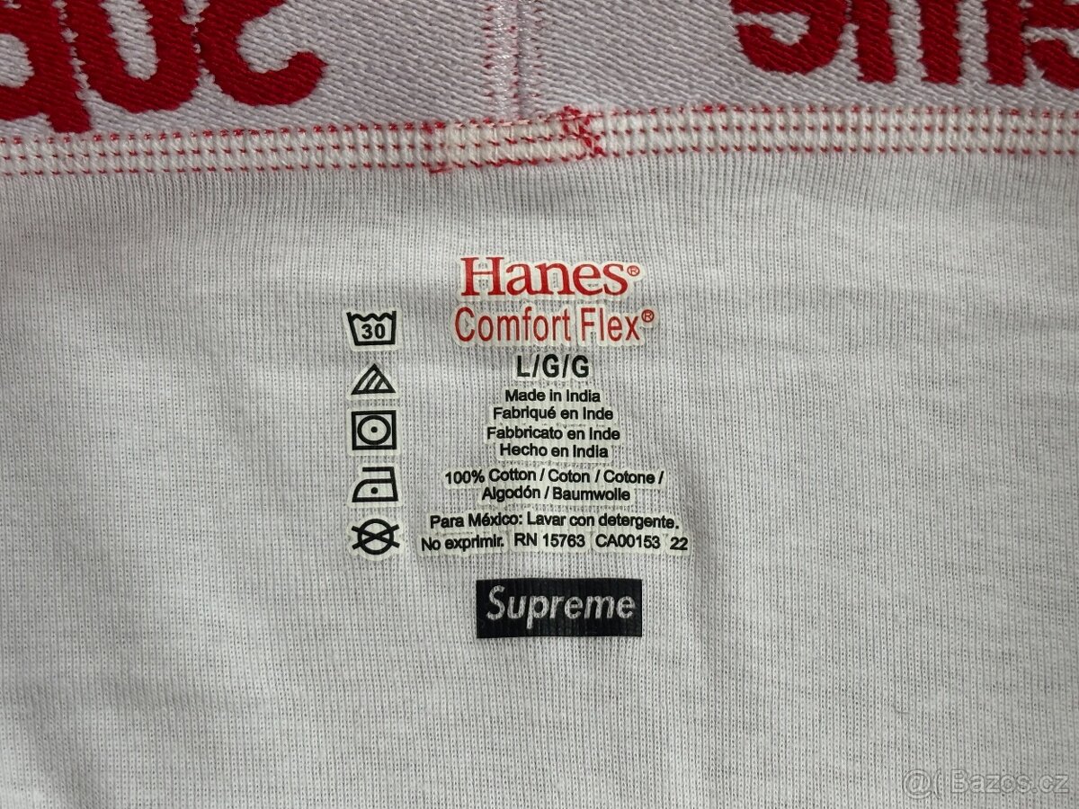 Supreme Hanes boxerky černé a bílé - 3