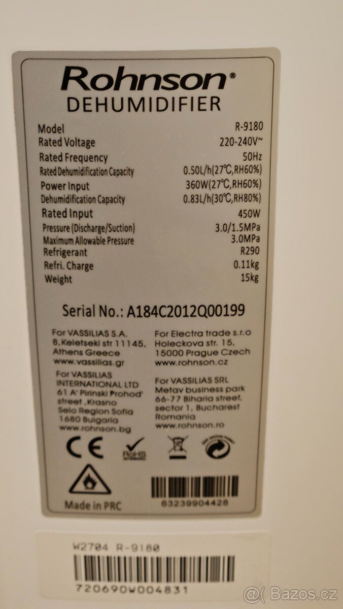 Odvlhčovač Rohnson - 9180 Genius - 3